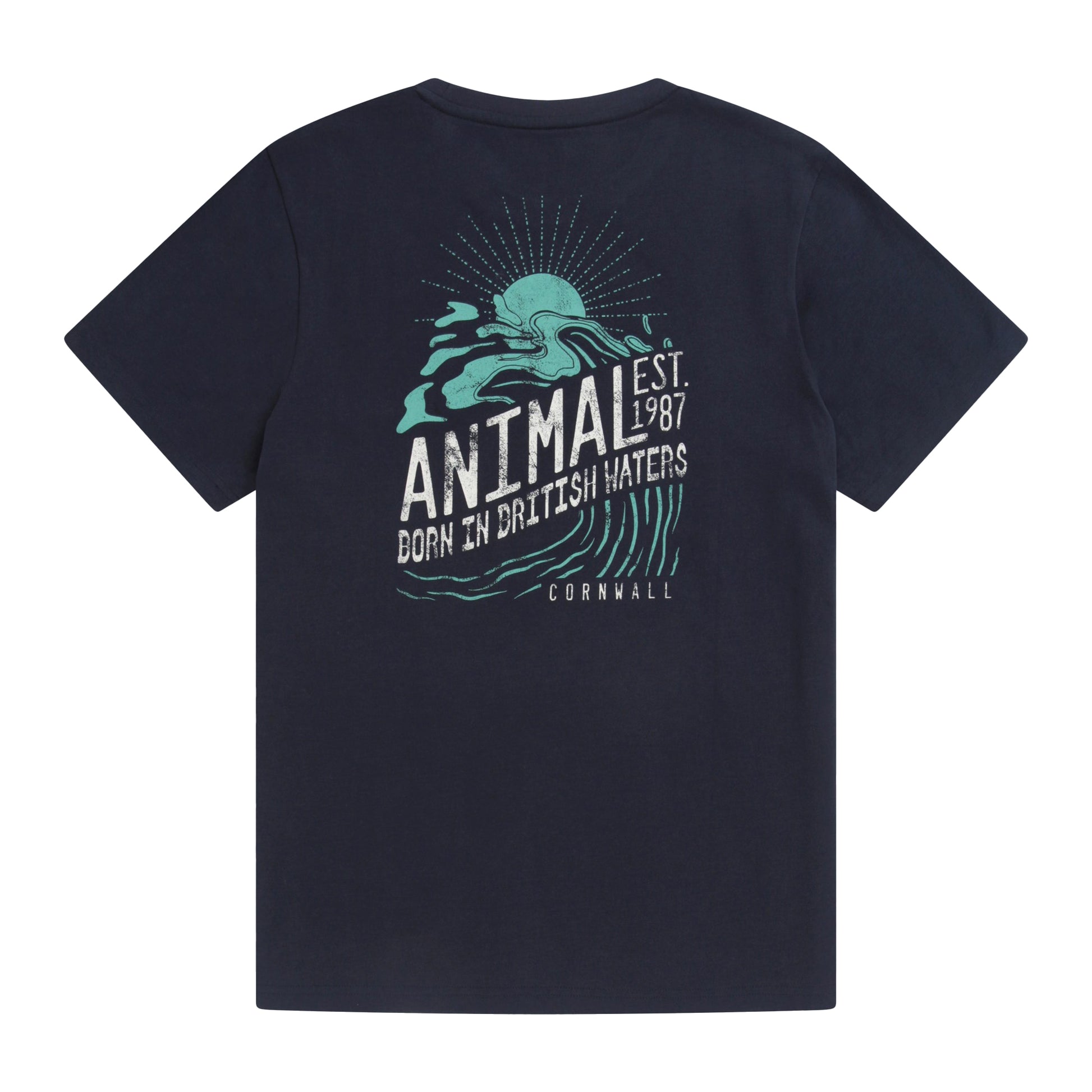 Navy - Back - Animal Mens Jacob Organic T-Shirt