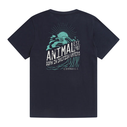 Navy - Back - Animal Mens Jacob Organic T-Shirt