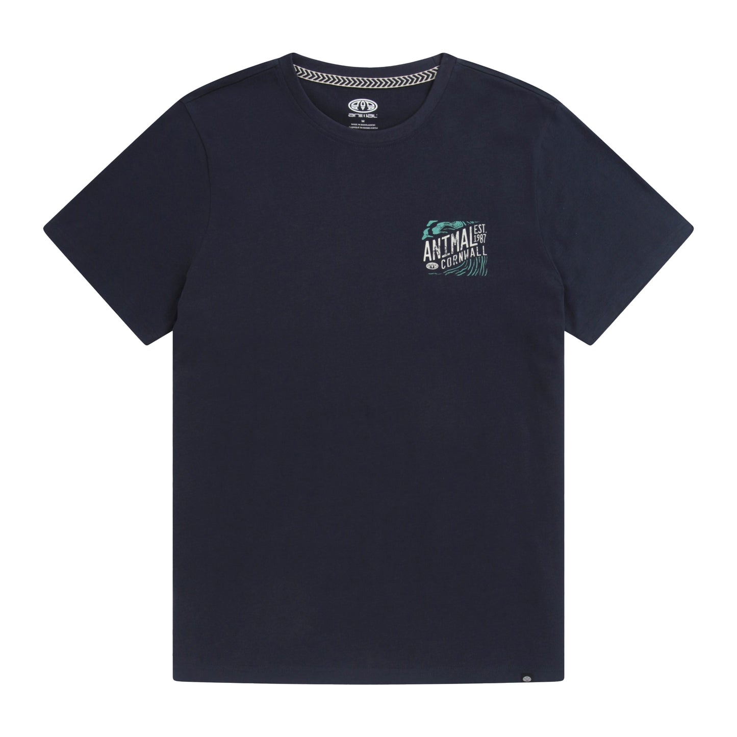 Navy - Front - Animal Mens Jacob Organic T-Shirt