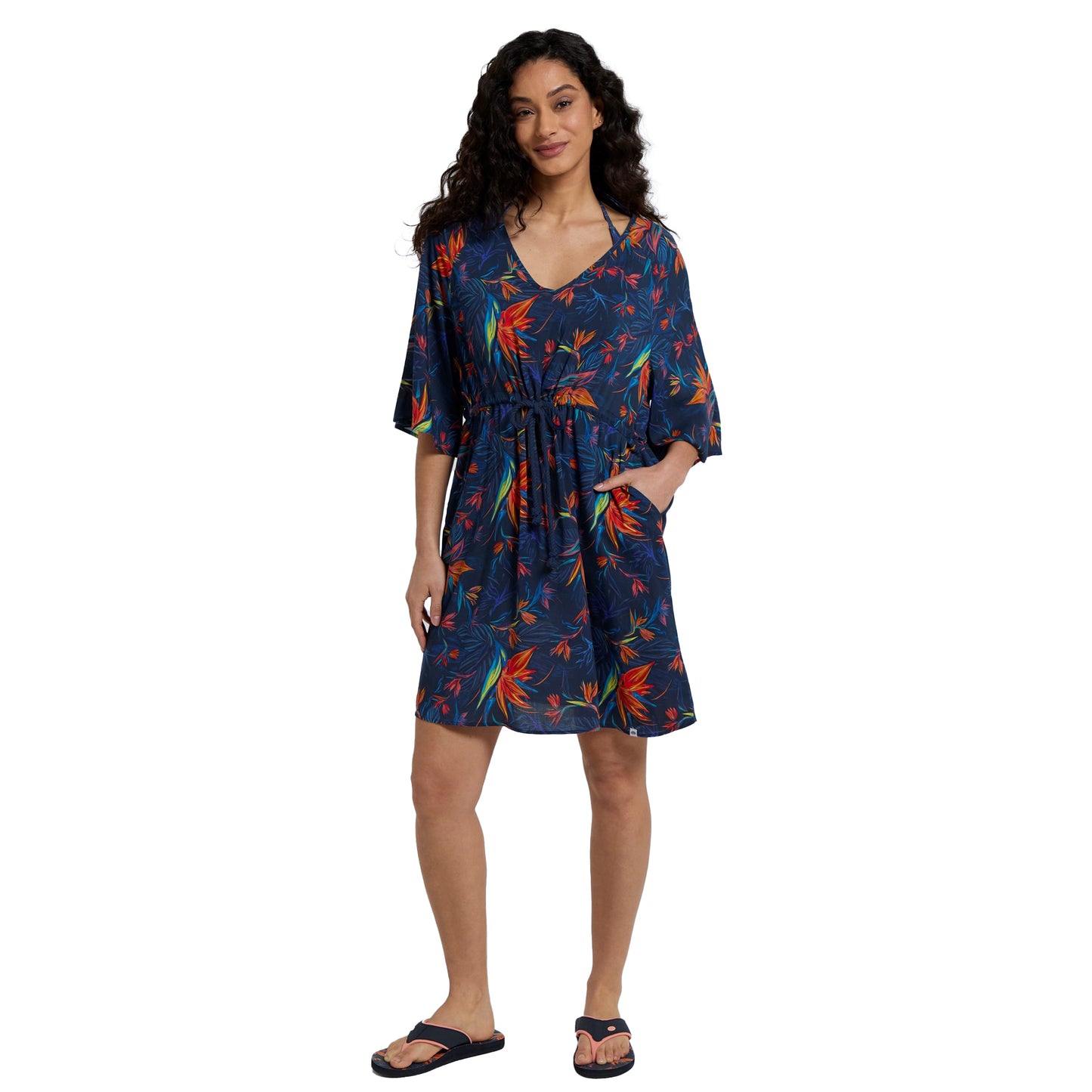 Orange - Pack Shot - Animal Womens-Ladies Jasmine Tie Dye Dress