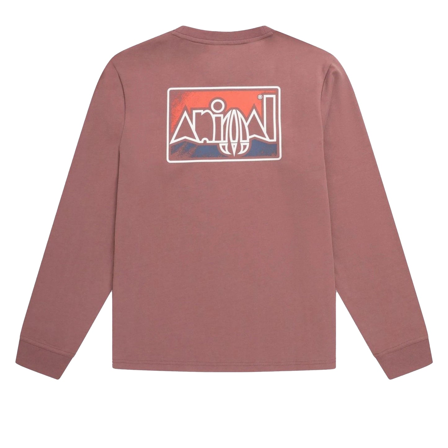 Purple - Back - Animal Mens Tommy Back Print Organic Long-Sleeved T-Shirt