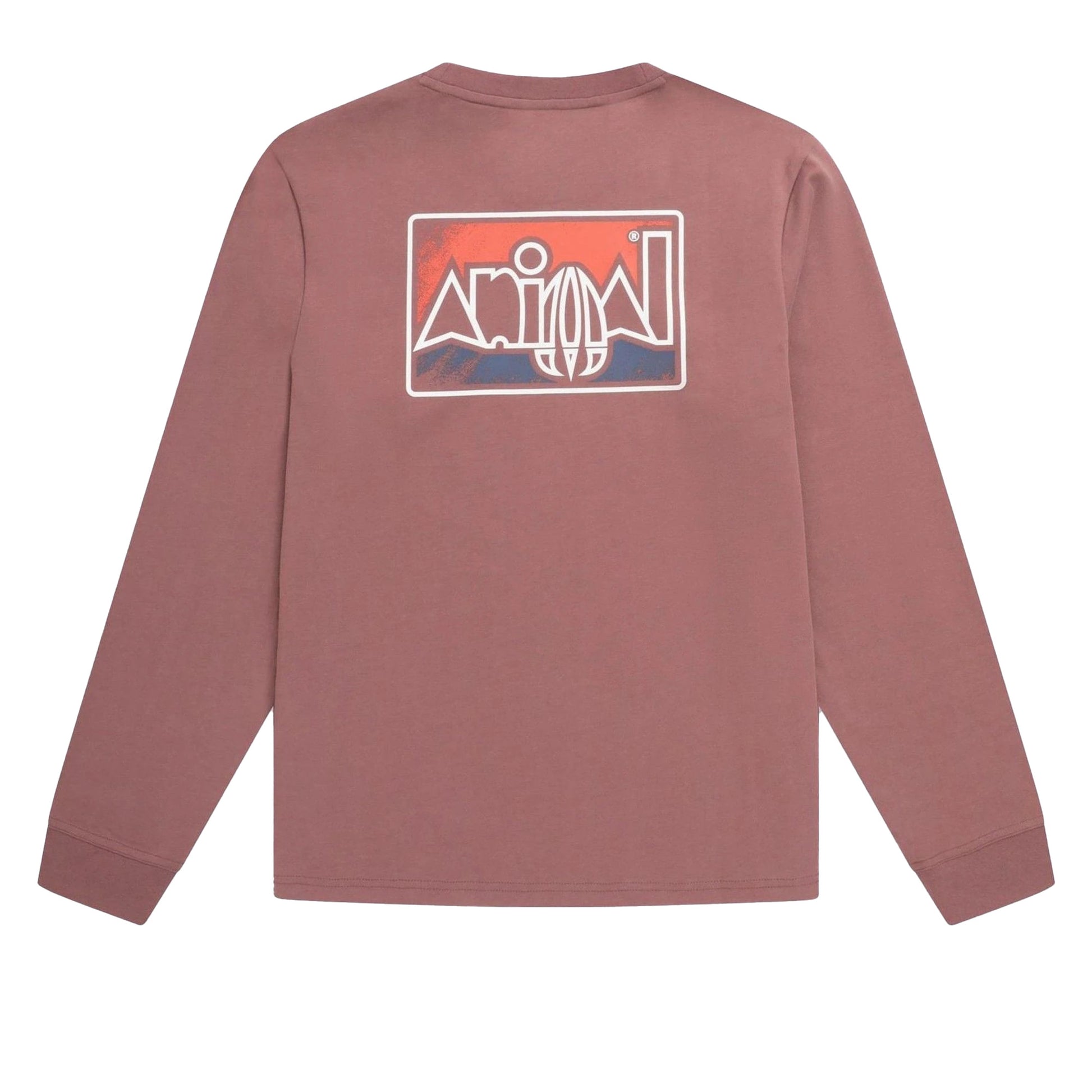 Purple - Back - Animal Mens Tommy Back Print Organic Long-Sleeved T-Shirt