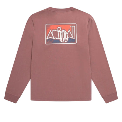 Purple - Back - Animal Mens Tommy Back Print Organic Long-Sleeved T-Shirt