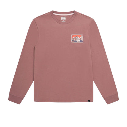 Purple - Front - Animal Mens Tommy Back Print Organic Long-Sleeved T-Shirt
