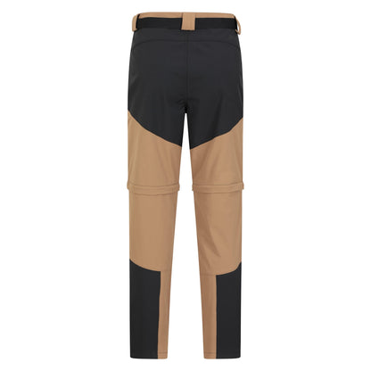 Tan - Back - Mountain Warehouse Mens Forest Zip-Off Hiking Trousers