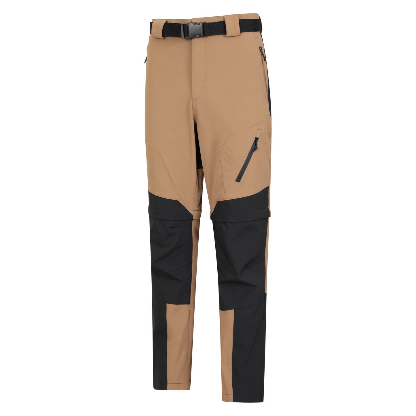Tan - Side - Mountain Warehouse Mens Forest Zip-Off Hiking Trousers