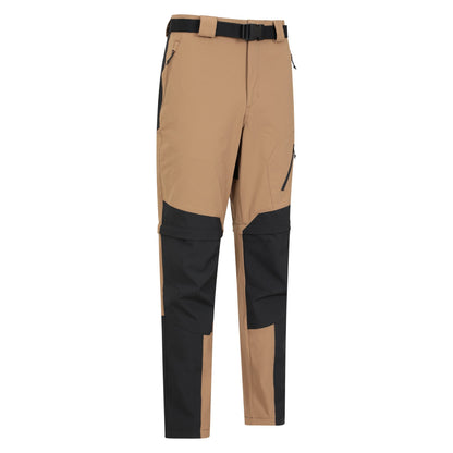 Tan - Lifestyle - Mountain Warehouse Mens Forest Zip-Off Hiking Trousers