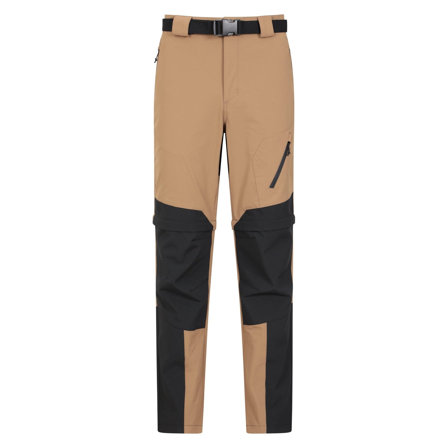 Tan - Front - Mountain Warehouse Mens Forest Zip-Off Hiking Trousers