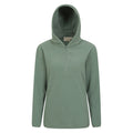 Khaki Green - Front - Mountain Warehouse Womens-Ladies Corrie Hooded Half Zip Fleece Top
