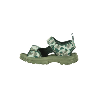 Green - Pack Shot - Mountain Warehouse Boys Camouflage Sandals