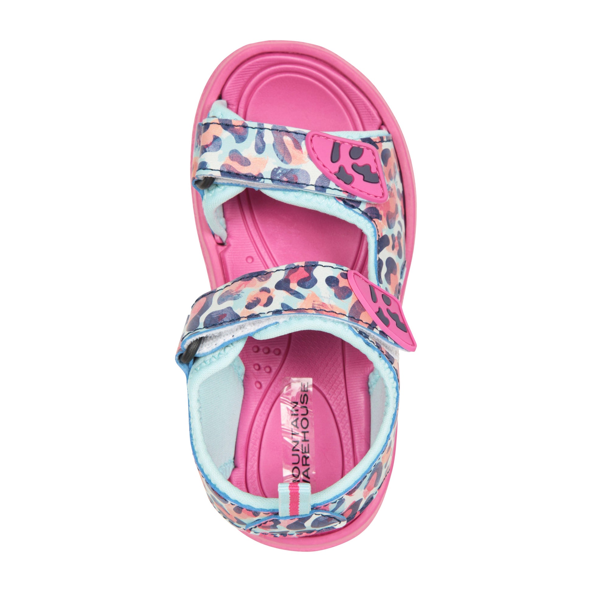 Pink - Pack Shot - Mountain Warehouse Girls Animal Print Sandals