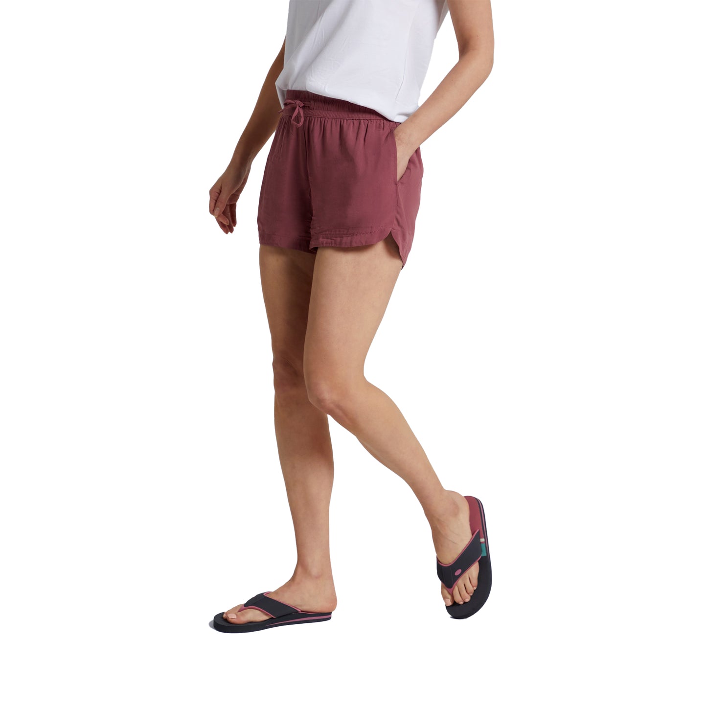 Burgundy - Side - Animal Womens-Ladies Sand Dune Recycled Shorts