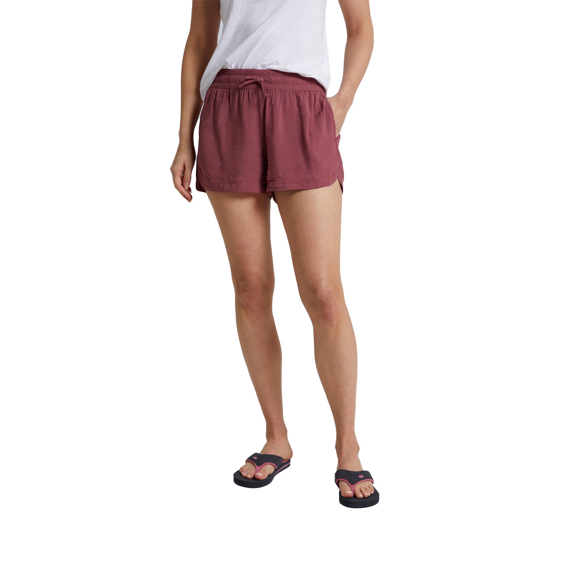 Burgundy - Front - Animal Womens-Ladies Sand Dune Recycled Shorts
