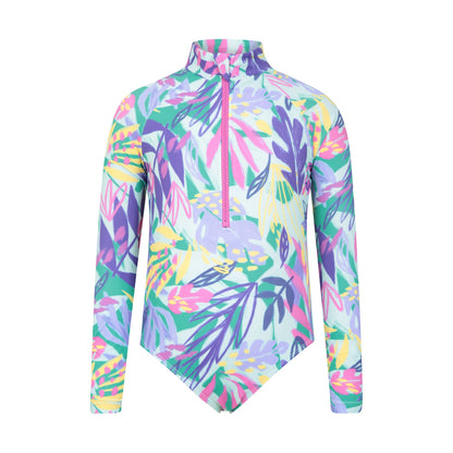 Multicoloured - Front - Mountain Warehouse Childrens-Kids Mira Rash Guard Swimsuit