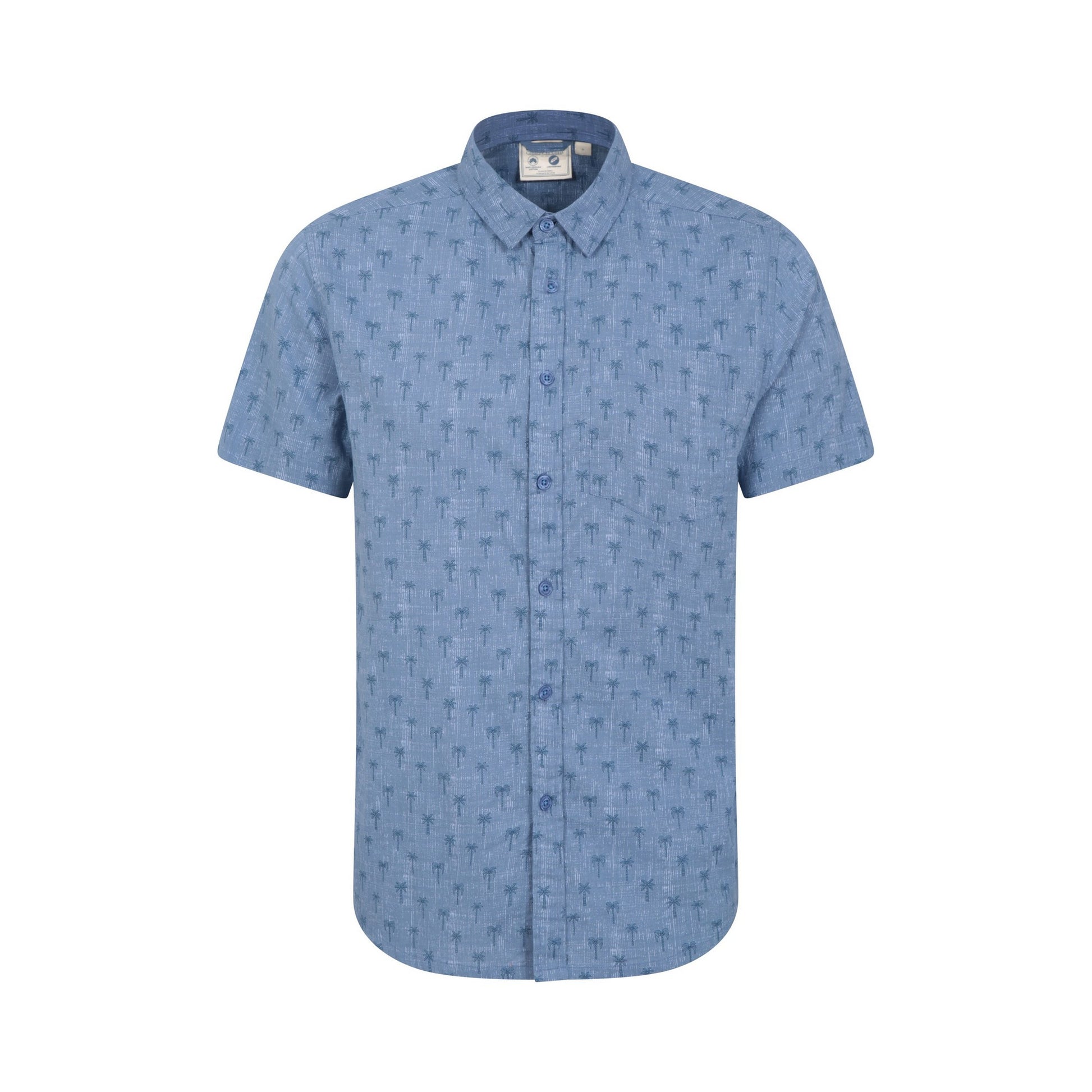Blue - Front - Mountain Warehouse Mens Preston Illustration Palm Tree Shirt