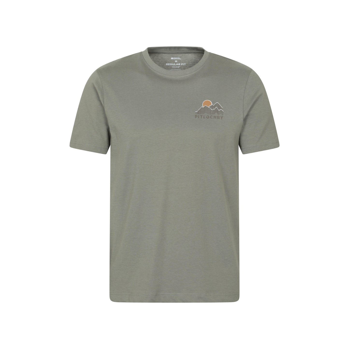 Dark Khaki - Front - Mountain Warehouse Mens Pitolchry Mountain Cotton T-Shirt
