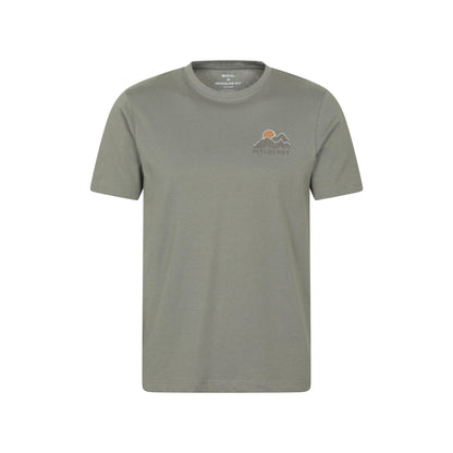 Dark Khaki - Front - Mountain Warehouse Mens Pitolchry Mountain Cotton T-Shirt