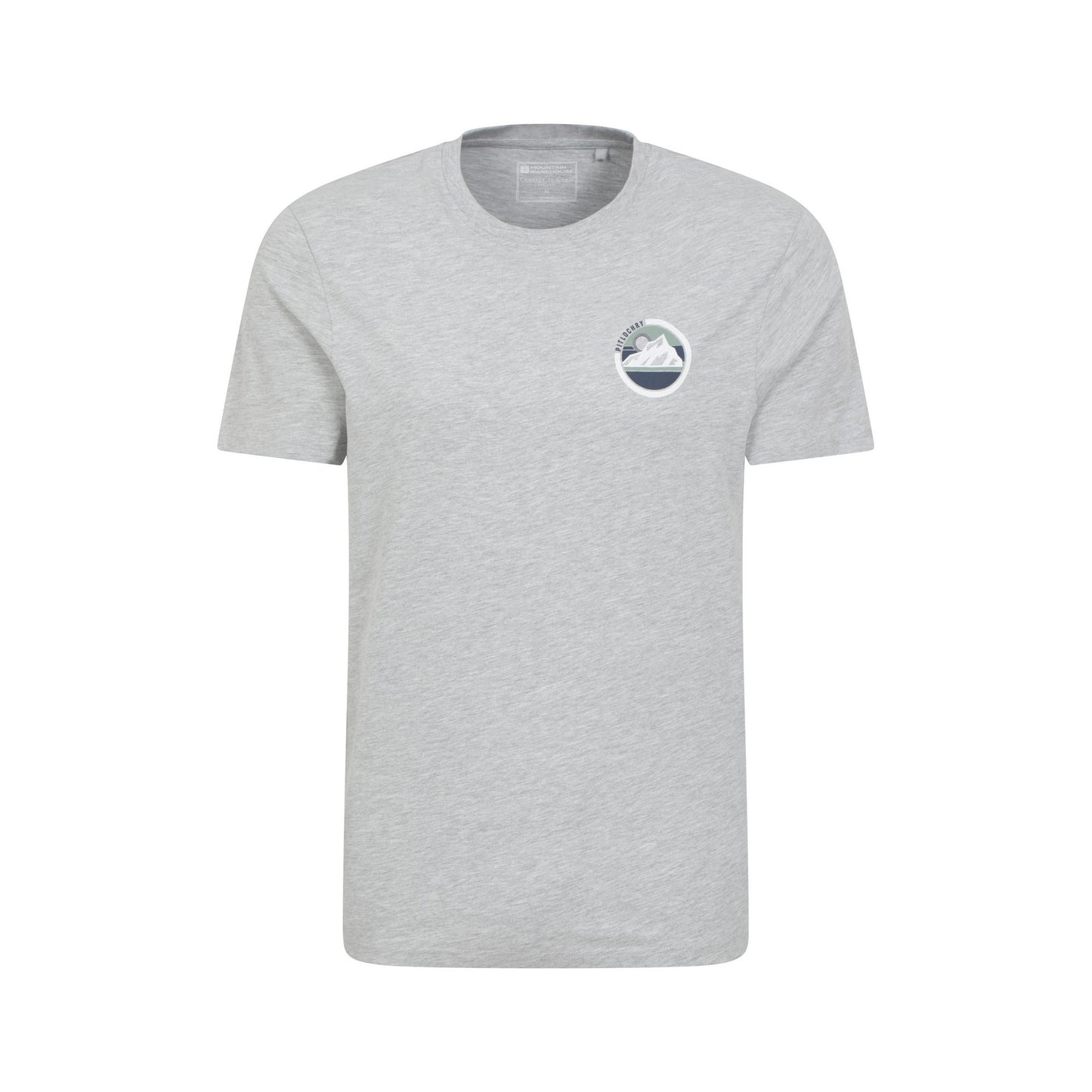 Grey - Front - Mountain Warehouse Mens Pitolchry Mountain Cotton T-Shirt