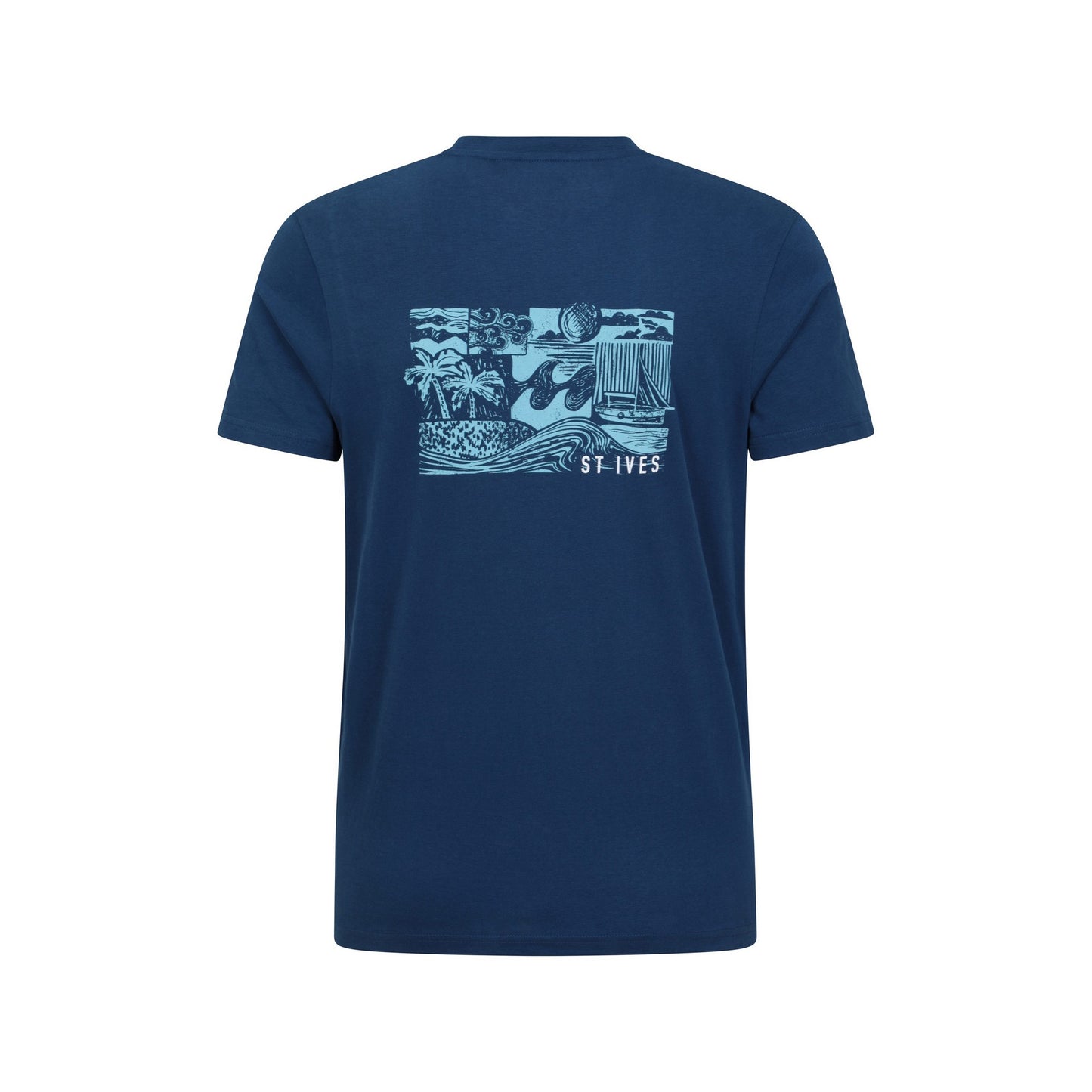 Navy - Back - Mountain Warehouse Mens St Ives Printed Organic T-Shirt