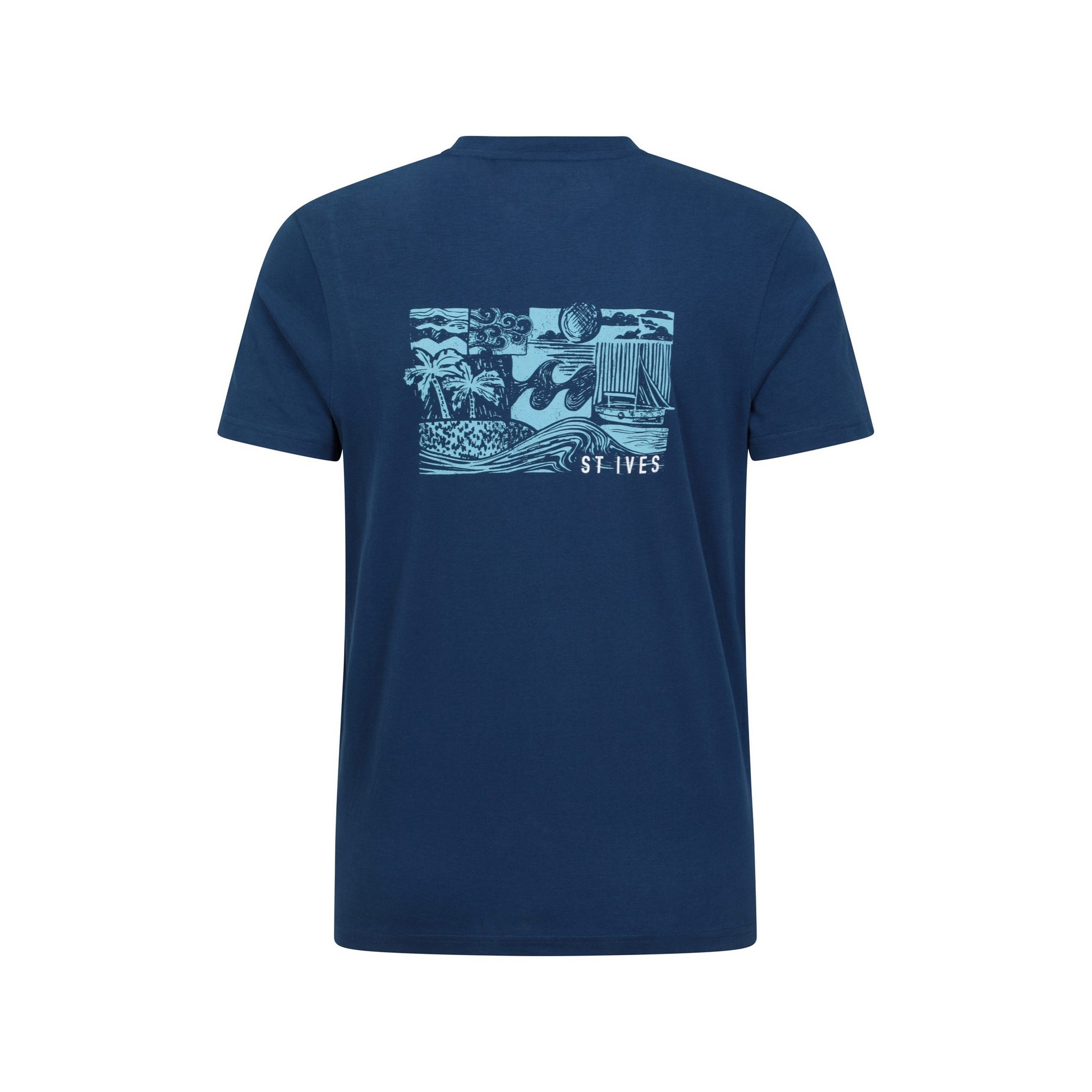Navy - Back - Mountain Warehouse Mens St Ives Printed Organic T-Shirt