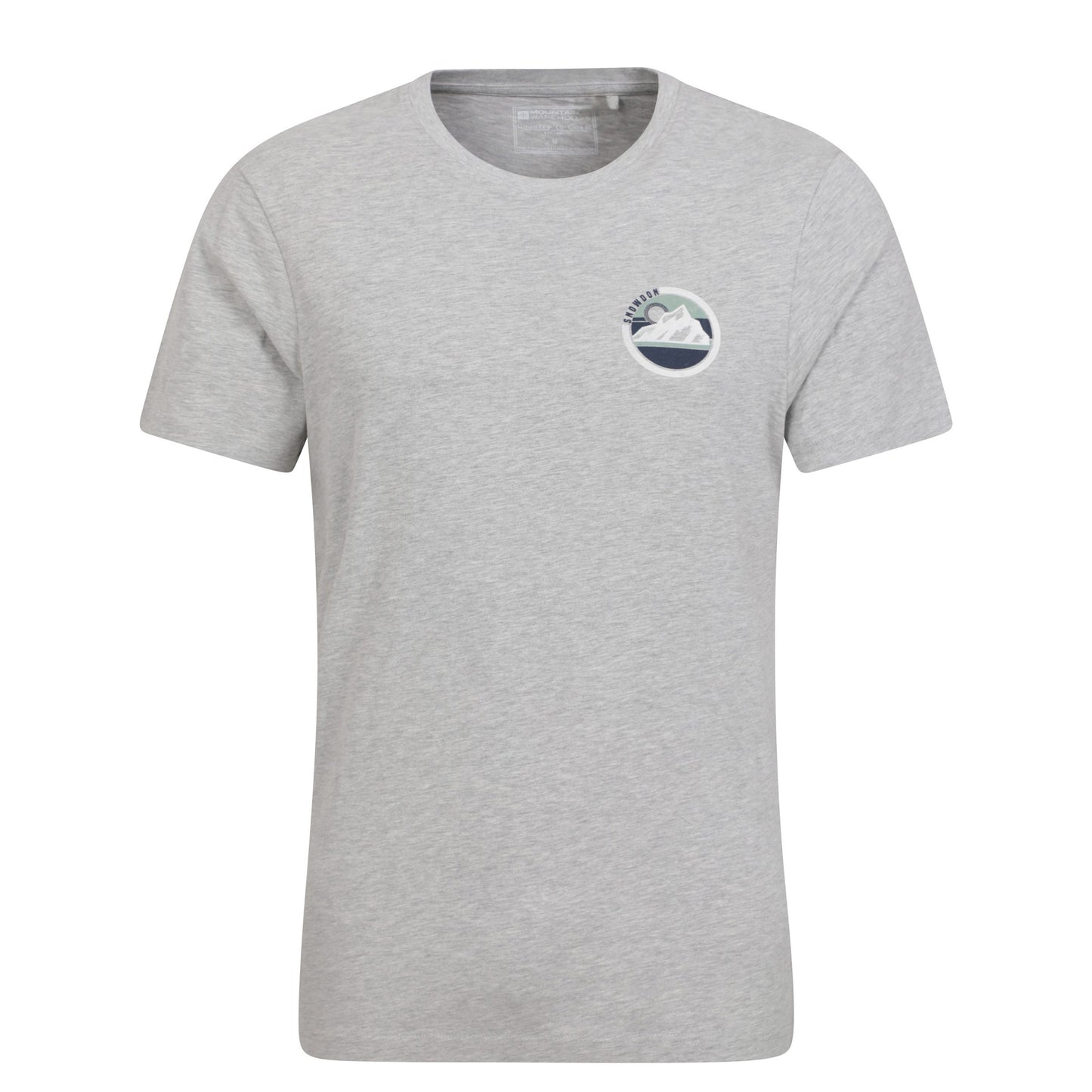 Grey - Front - Mountain Warehouse Mens Snowdon Mountain Cotton T-Shirt