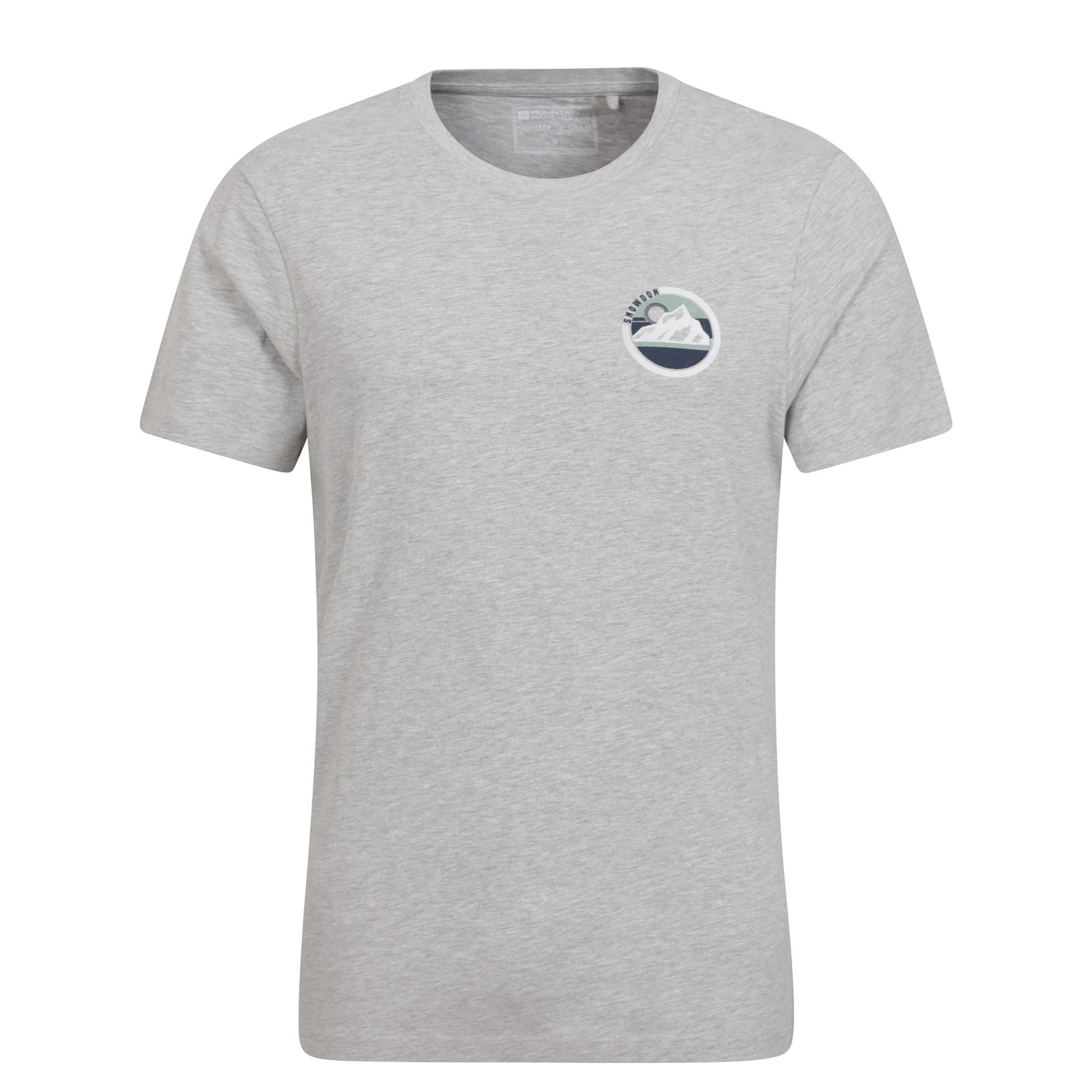 Grey - Front - Mountain Warehouse Mens Snowdon Mountain Cotton T-Shirt