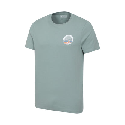 Pale Green - Side - Mountain Warehouse Mens Padstow Printed Organic T-Shirt