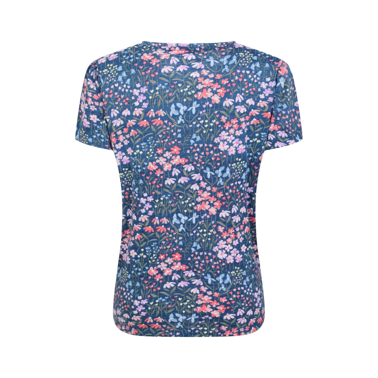 Navy - Back - Mountain Warehouse Womens-Ladies Devon Floral Keyhole T-Shirt