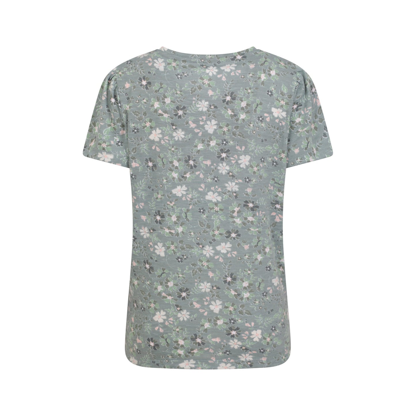 Pale Green - Back - Mountain Warehouse Womens-Ladies Devon Flowers Keyhole T-Shirt