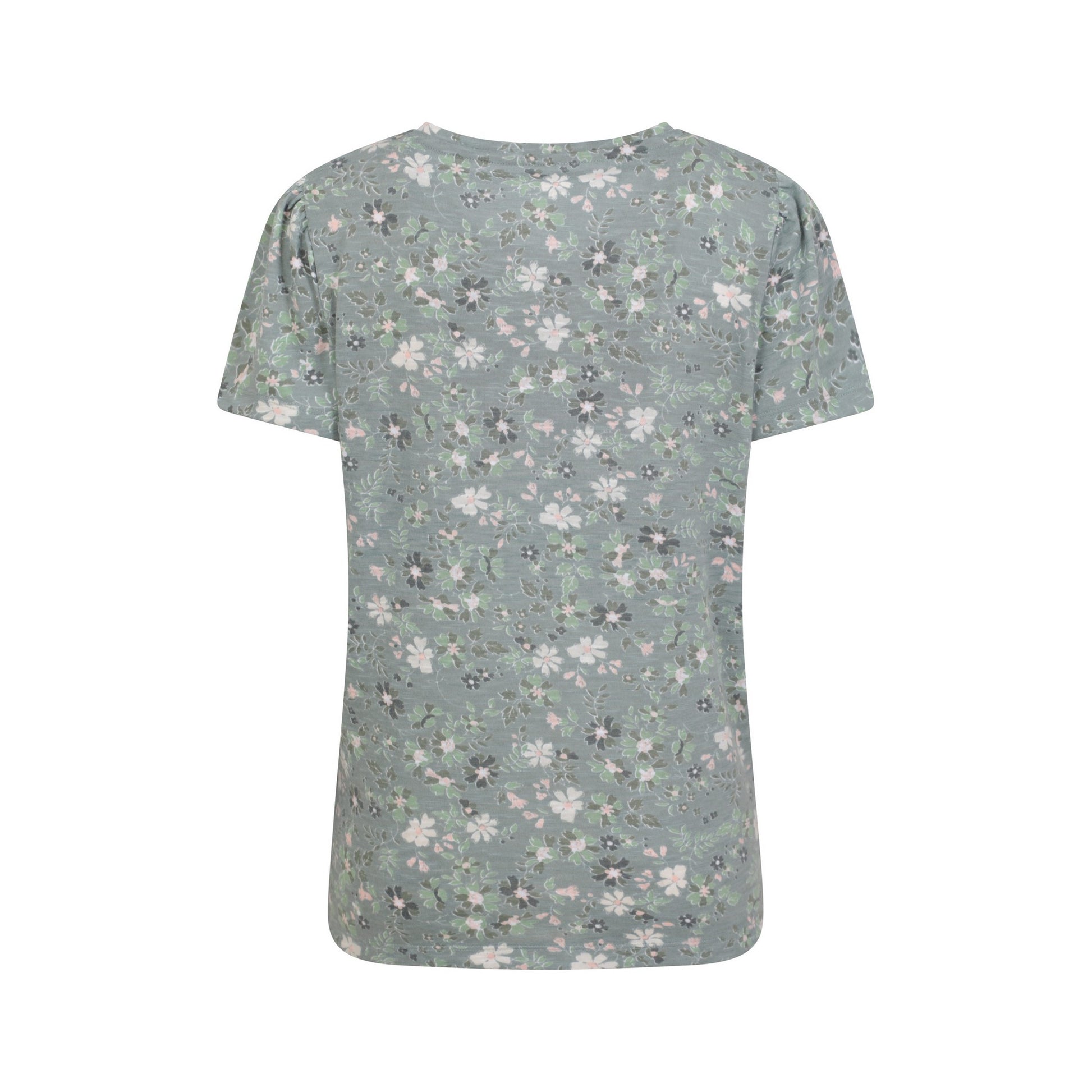 Pale Green - Back - Mountain Warehouse Womens-Ladies Devon Flowers Keyhole T-Shirt