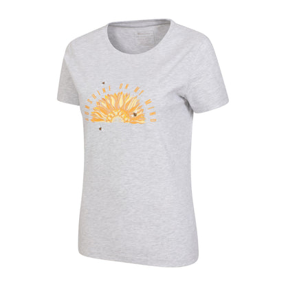 Light Grey - Side - Mountain Warehouse Womens-Ladies Sunshine Sunflower Organic T-Shirt