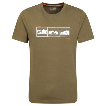 Green - Front - Mountain Warehouse Mens 3 Peaks Organic Cotton T-Shirt