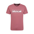 Burgundy - Front - Mountain Warehouse Mens 3 Peaks Organic Cotton T-Shirt