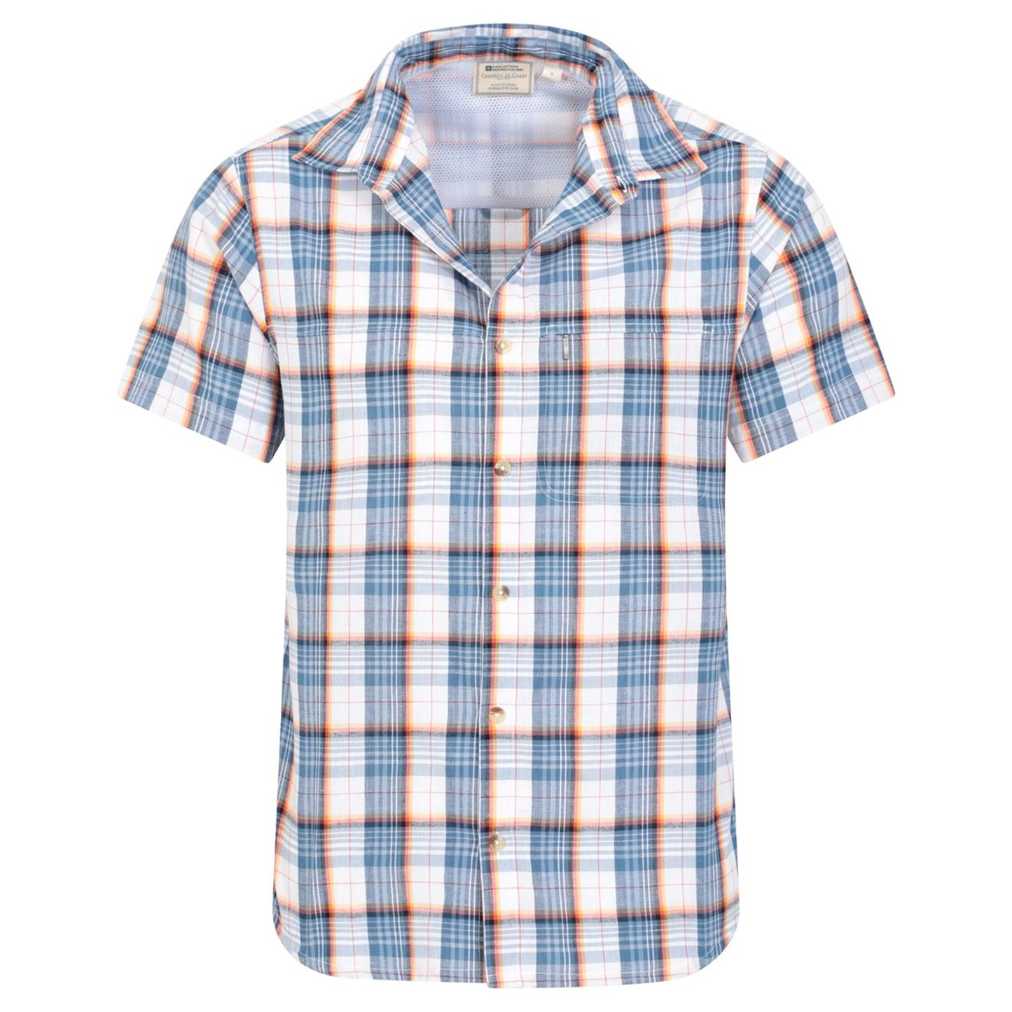 Bright Blue - Pack Shot - Mountain Warehouse Mens Cotton Shirt