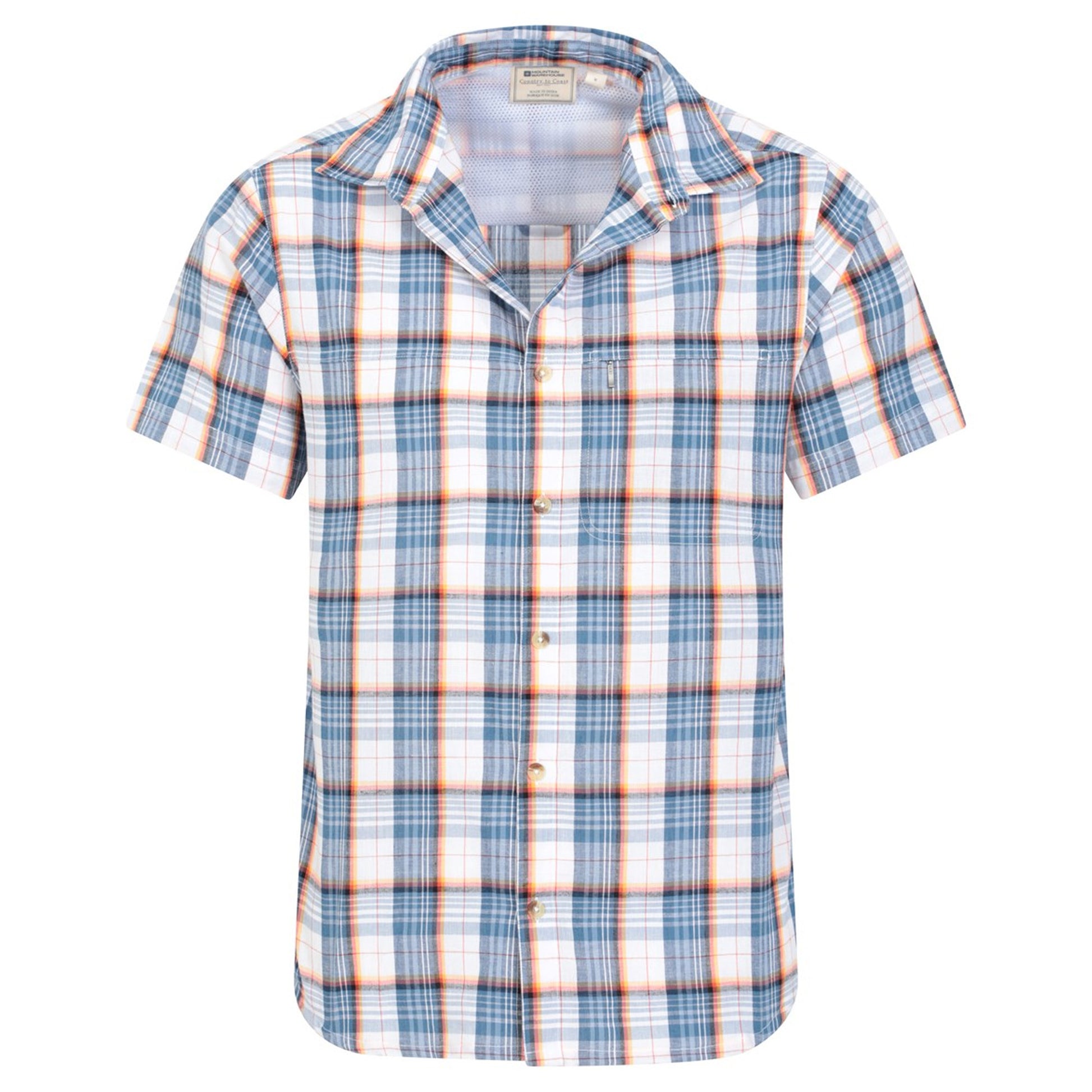 Bright Blue - Pack Shot - Mountain Warehouse Mens Cotton Shirt