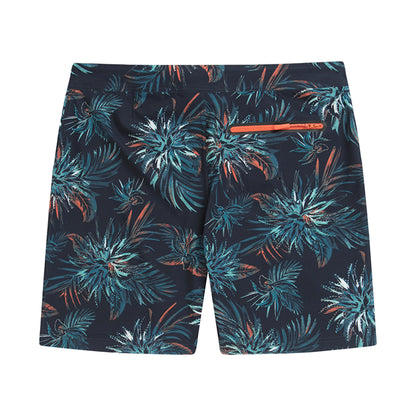 Burnt Orange - Back - Animal Mens Brett Leaf Print Recycled Swim Shorts