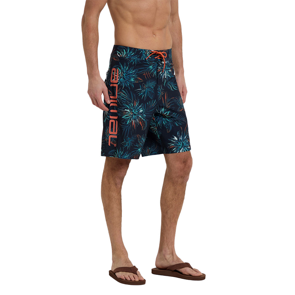 Burnt Orange - Side - Animal Mens Brett Leaf Print Recycled Swim Shorts