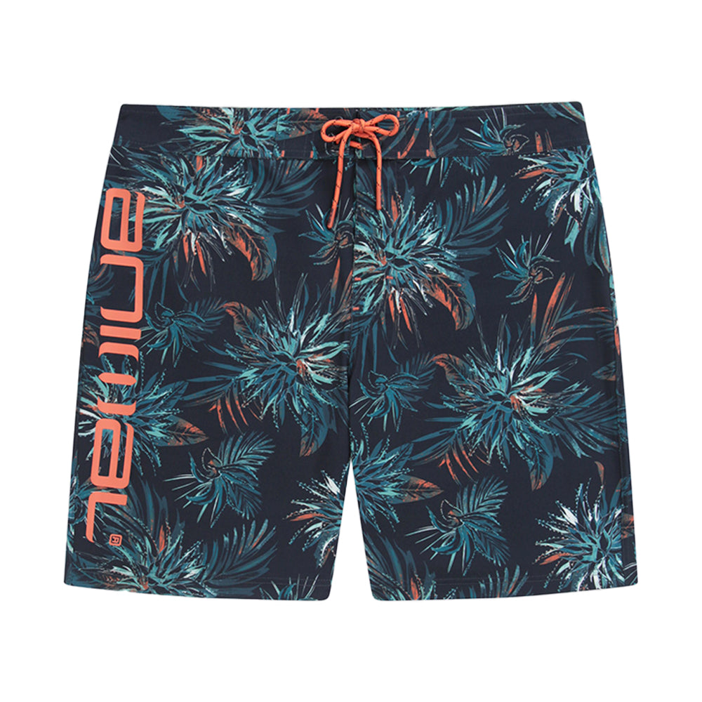 Burnt Orange - Front - Animal Mens Brett Leaf Print Recycled Swim Shorts