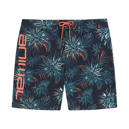 Burnt Orange - Front - Animal Mens Brett Leaf Print Recycled Swim Shorts