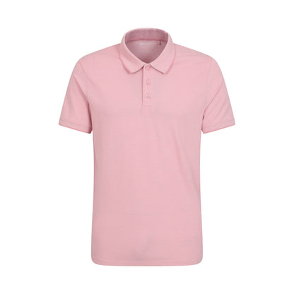 Pink - Front - Mountain Warehouse Mens Clyde Birdseye Pique Polo Shirt