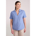 Bright Blue - Front - Mountain Warehouse Womens-Ladies Breeze II Linen Short-Sleeved Shirt