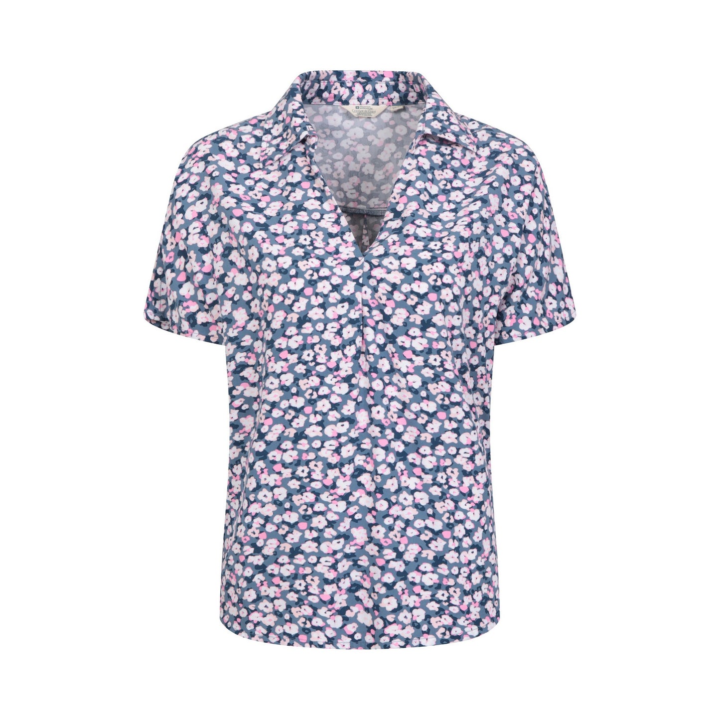 Grey - Front - Mountain Warehouse Womens-Ladies Valleta Floral Short-Sleeved Shirt