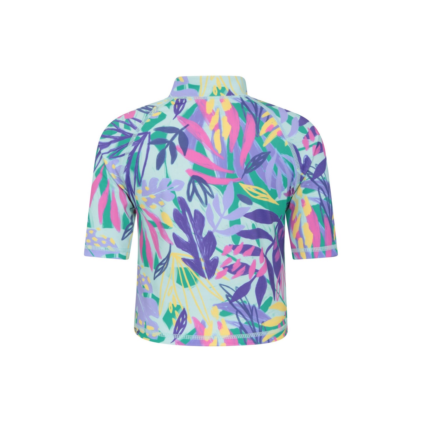 Green-Purple - Close up - Mountain Warehouse Childrens-Kids Rash Guard Set