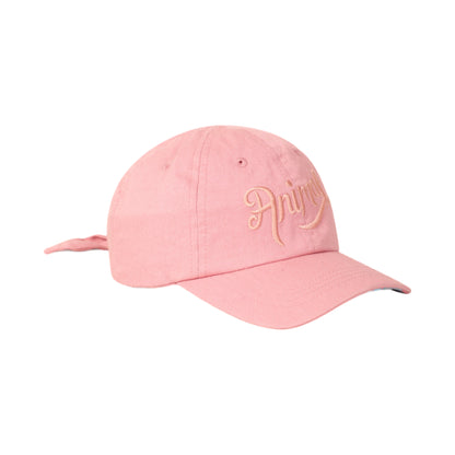 Pink - Front - Animal Childrens-Kids Organic Tie Back Cap
