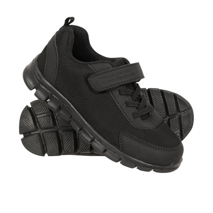 Black - Front - Mountain Warehouse Childrens-Kids Lightweight Sports Trainers