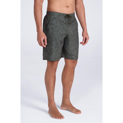 Dark Khaki - Front - Mountain Warehouse Mens Ocean Camouflage Boardshorts