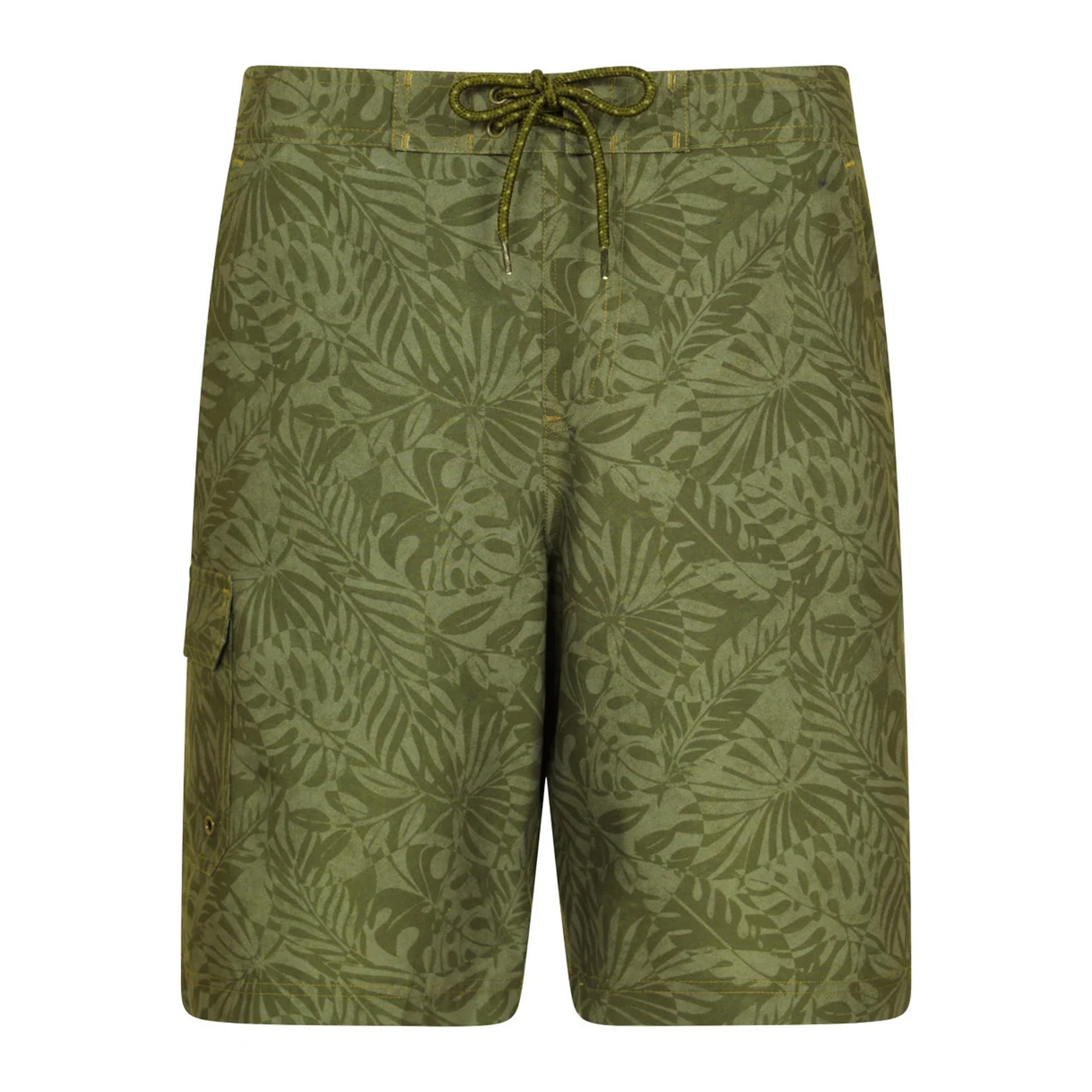 Dark Khaki - Front - Mountain Warehouse Mens Ocean Camouflage Boardshorts