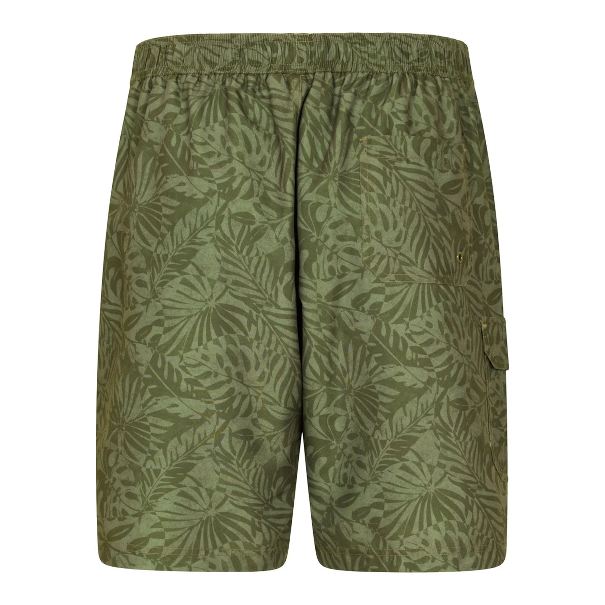 Dark Khaki - Back - Mountain Warehouse Mens Ocean Camouflage Boardshorts