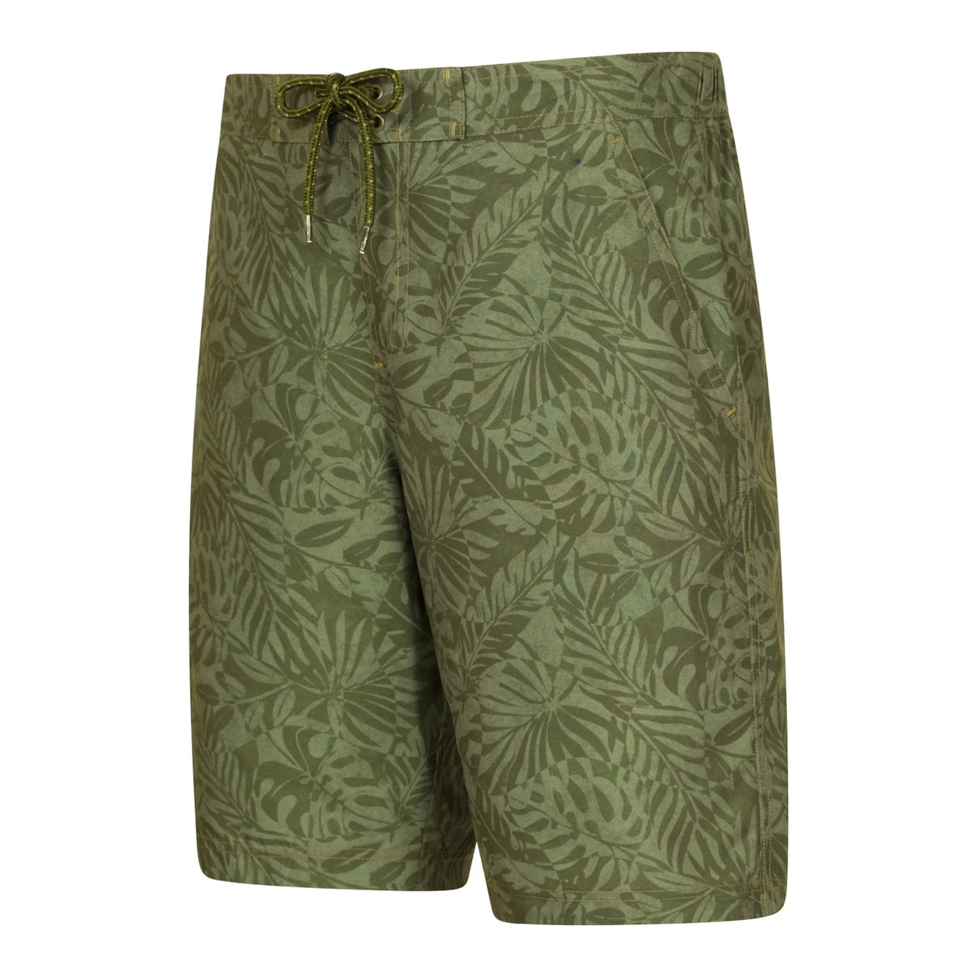 Dark Khaki - Side - Mountain Warehouse Mens Ocean Camouflage Boardshorts