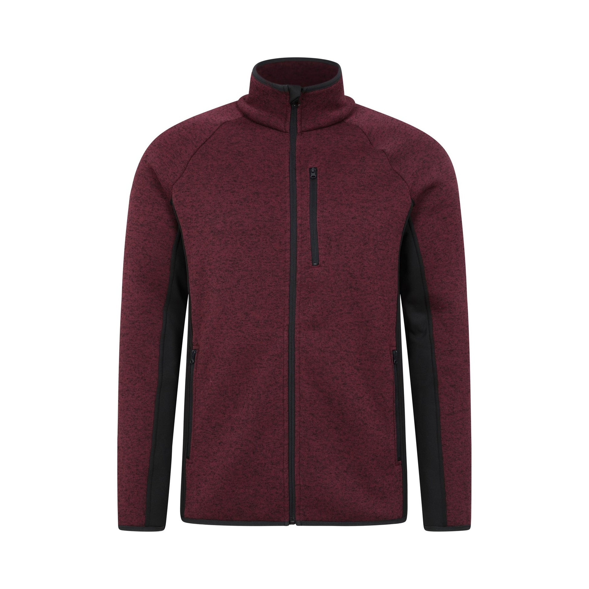 Burgundy - Front - Mountain Warehouse Mens Treston Full Zip Fleece Jacket